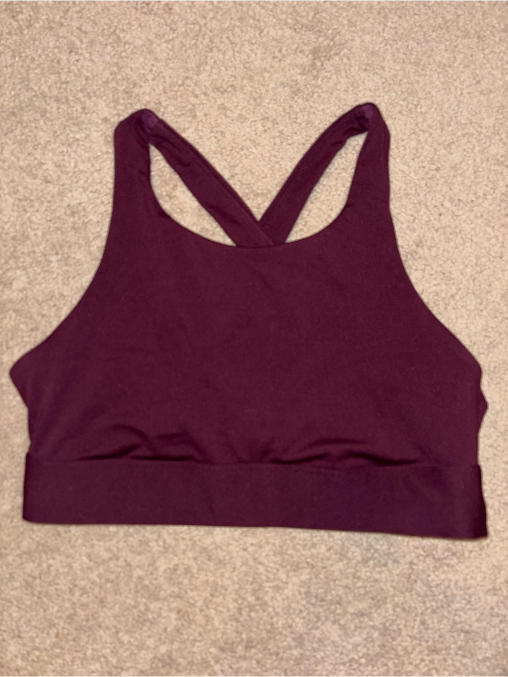 Fabletics Burgundy Sports Bra with Crossback Straps